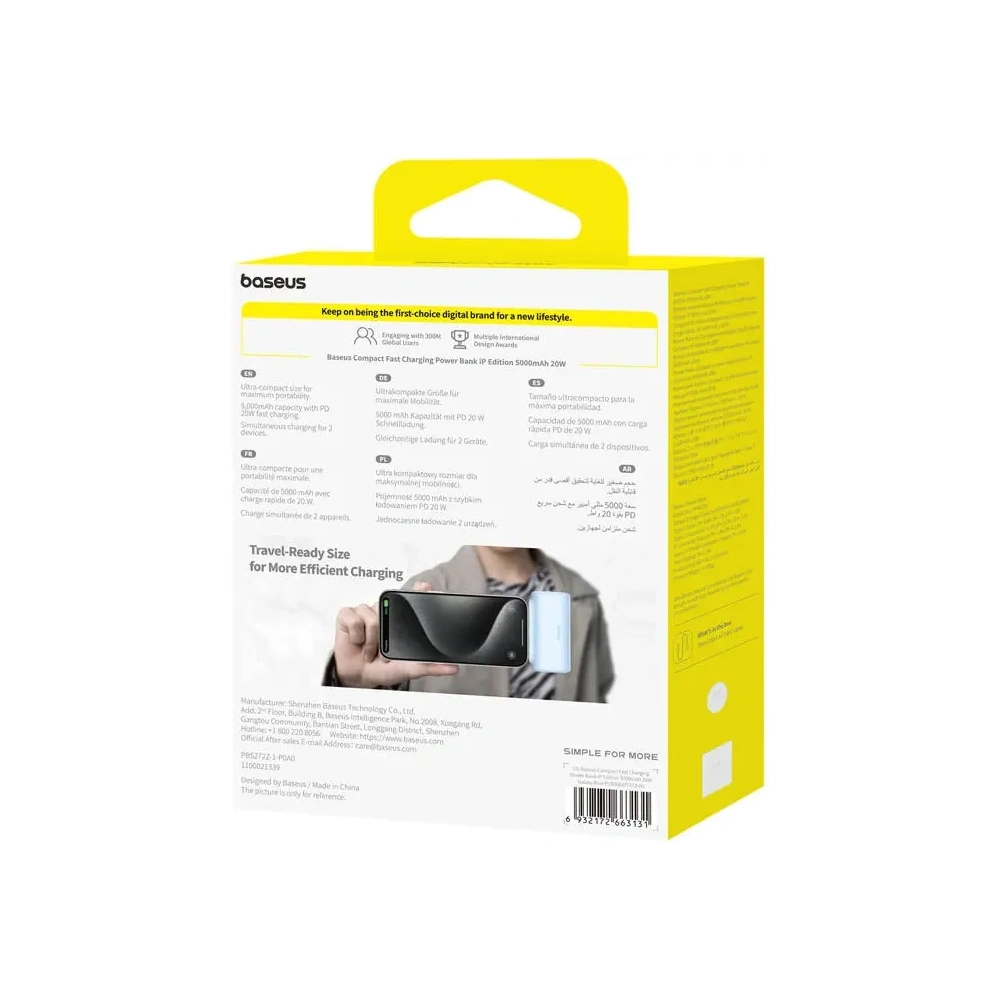 Hurtownia GSM - Powerbank OS-Baseus Compact IP 5000mAh 20W (kék) - BSU8916 - {ean13} - Hurt