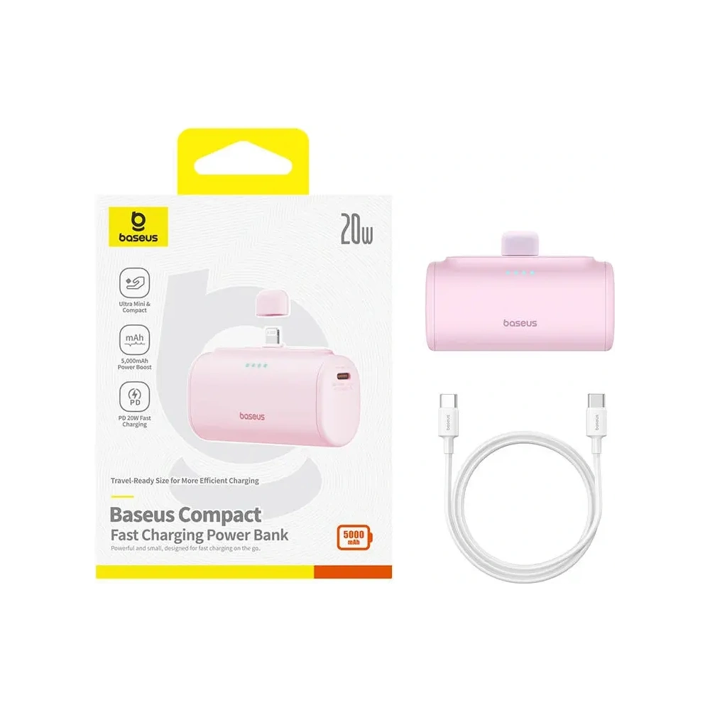 Hurtownia GSM - Powerbank OS-Baseus Compact IP 5000mAh 20W (rosa) - BSU8917 - {ean13} - Hurt