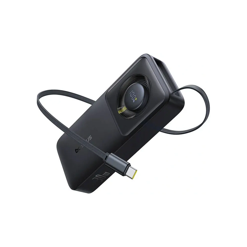 Hurtownia GSM - Baseus OS Free2Pull 10000mAh 30W powerbank + cablu USB-C încorporat (negru) - BSU8918 - {ean13} - Hurt