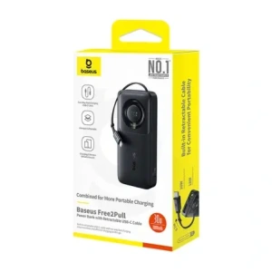 Hurtownia GSM - Baseus OS Free2Pull 10000mAh 30W Powerbank + integriertes USB-C-Kabel (schwarz) - BSU8918 - {ean13} - Hurt