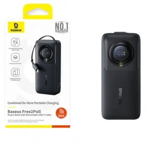Hurtownia GSM - Baseus OS Free2Pull 10000mAh 30W Powerbank + integriertes USB-C-Kabel (schwarz) - BSU8918 - {ean13} - Hurt