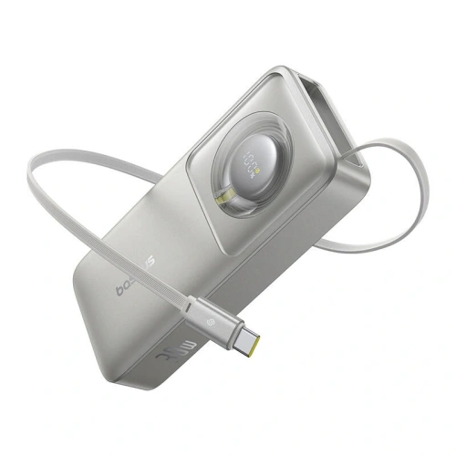 Powerbank Baseus OS Free2Pull 10000mAh 30W + wbudowany kabel USB-C (szary)
