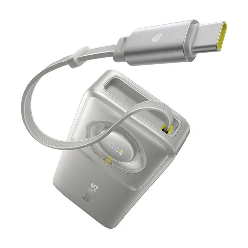 Powerbank Baseus OS Free2Pull 10000mAh 30W + wbudowany kabel USB-C (szary)