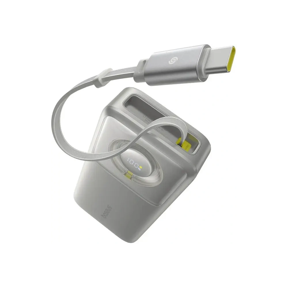 Hurtownia GSM - Baseus OS Free2Pull 20000mAh 65W powerbank + beépített USB-C kábel (szürke) - BSU8920 - {ean13} - Hurt