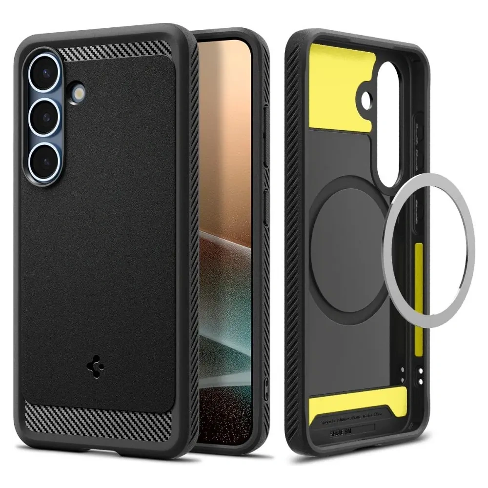 Wholesale Spigen Rugged Armor Mag MagSafe Samsung Galaxy S25 Matte Black - SPN16614 - {ean13} - Hurt