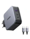 Síťová nabíječka UGREEN Nexode 140W C289 GaN USB-A, 2xUSB-C + kabel USB-C / USB-C 2m (černá)