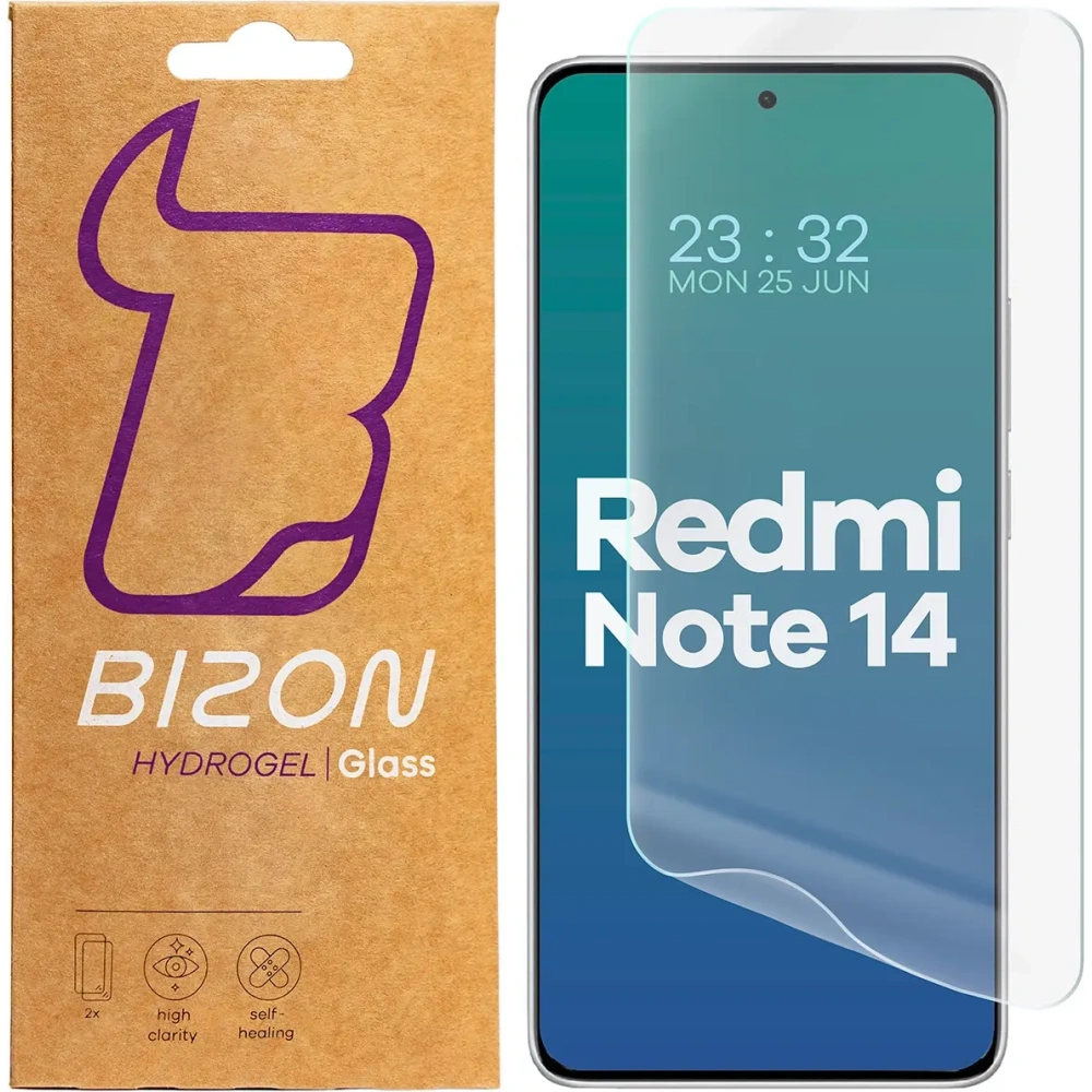 Hurtownia GSM - Bizon Glass Hydrogel Elülső Xiaomi Redmi Note 14 4G / 5G [2 PACK] - BIZ8206 - {ean13} - Hurt