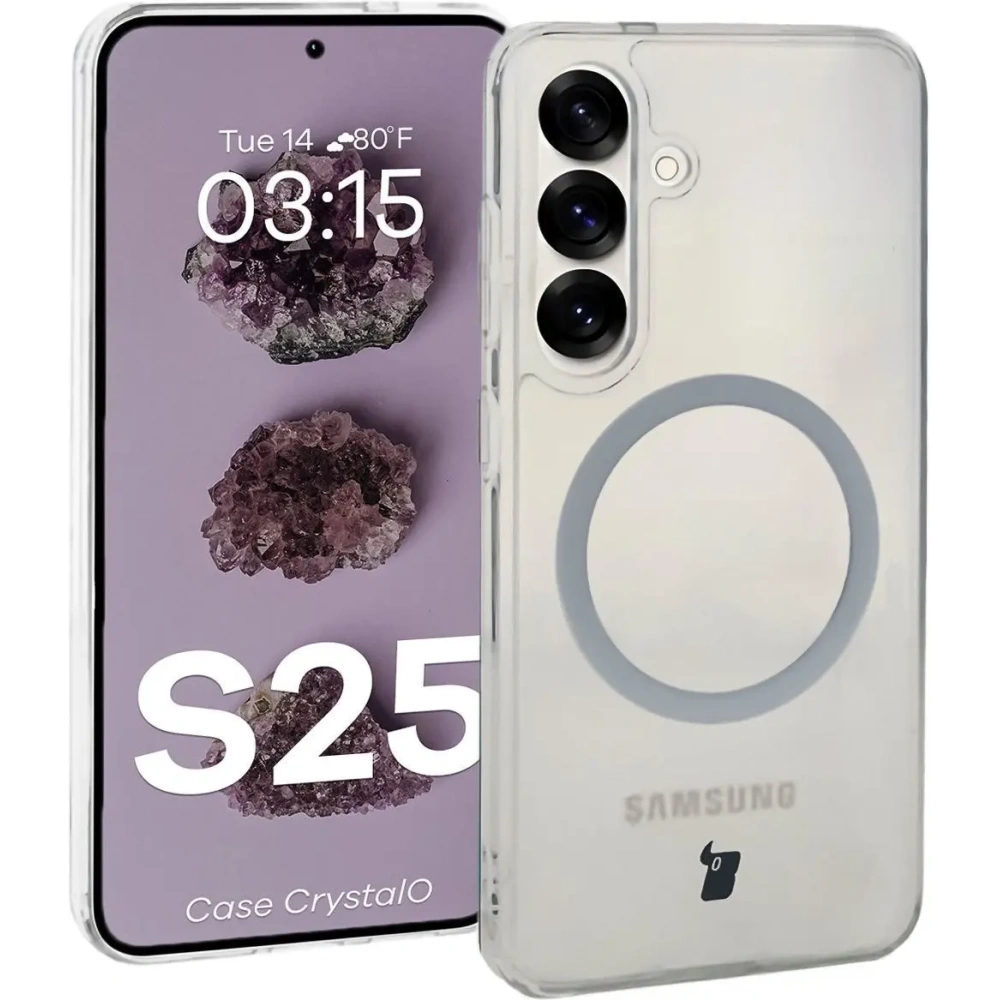 Hurtownia GSM - Etui z pierścieniem magnetycznym Bizon Case CrystalO do Samsung Galaxy S25 przezroczyste - BIZ8211 - {ean13} - Hurt