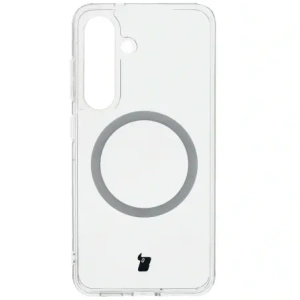 Etui z pierścieniem magnetycznym Bizon Case CrystalO do Samsung Galaxy S25 przezroczyste
