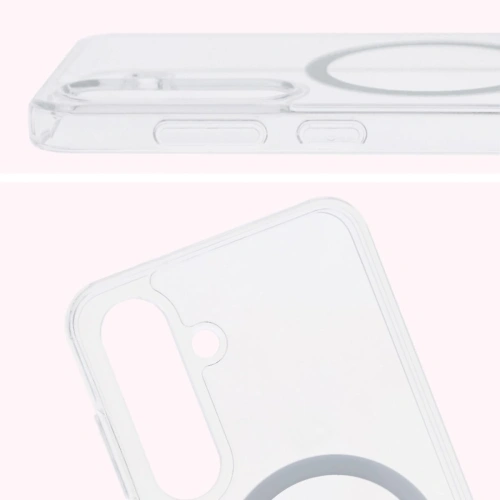Etui z pierścieniem magnetycznym Bizon Case CrystalO do Samsung Galaxy S25 przezroczyste