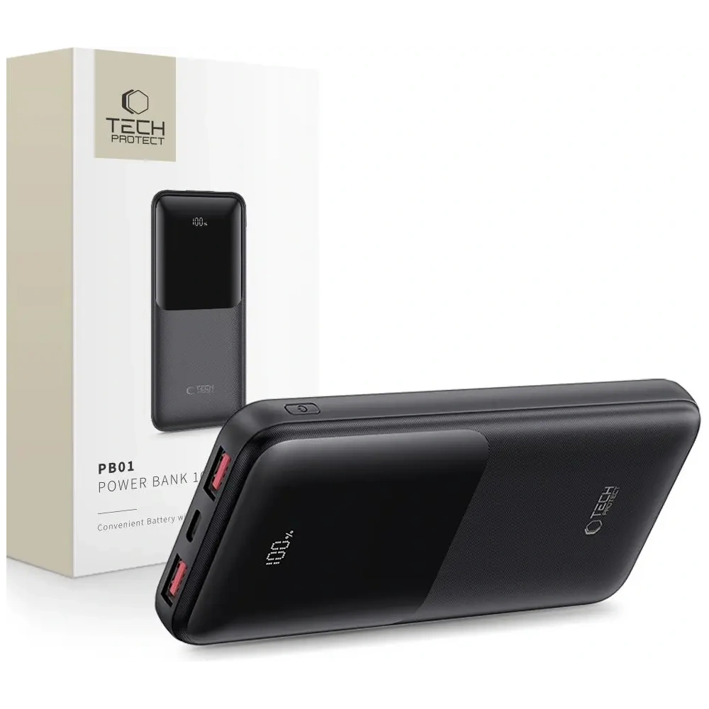 Hurtownia GSM - Tech-Protect PB01 Powerbank 10000mAh 22.5W Negru - THP3845 - {ean13} - Hurt