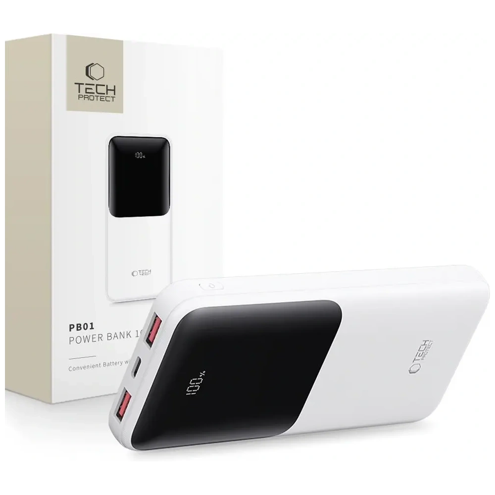 Wholesale Tech-Protect PB01 Powerbank 10000mAh 22.5W White - THP3846 - {ean13} - Hurt