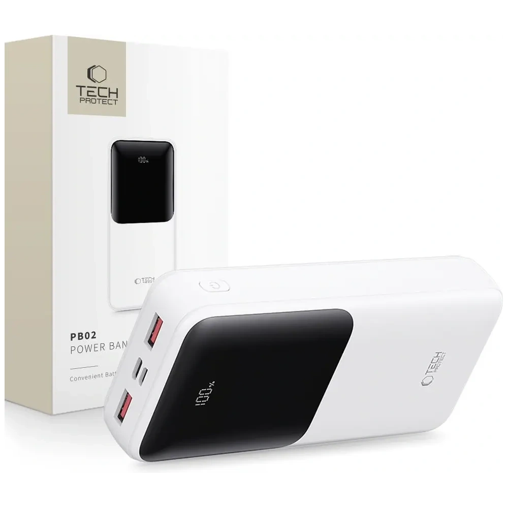 Hurtownia GSM - Powerbank Tech-Protect PB02 20000mAh 22.5W Bílá - THP3848 - {ean13} - Hurt