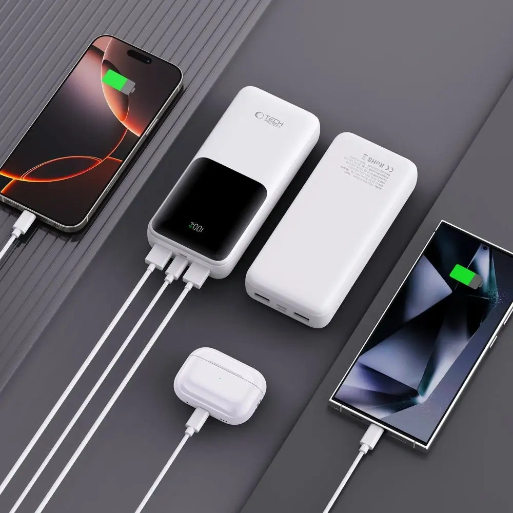 Hurtownia GSM - Powerbank Tech-Protect PB02 20000mAh 22.5W Bílá - THP3848 - {ean13} - Hurt