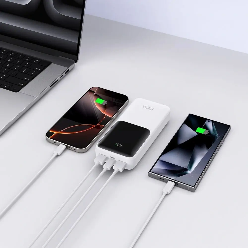 Hurtownia GSM - Powerbank Tech-Protect PB02 20000mAh 22.5W Bílá - THP3848 - {ean13} - Hurt
