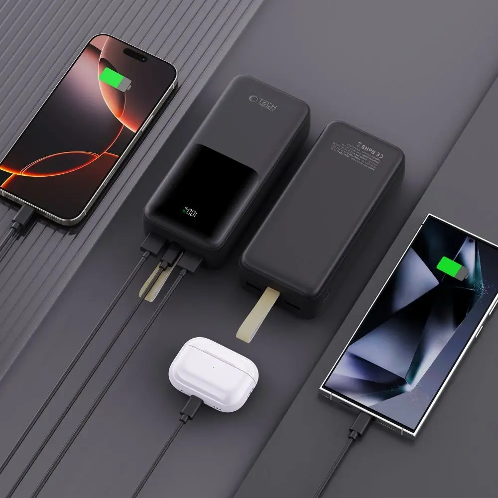Hurtownia GSM - Tech-Protect PB03 Powerbank 30000mAh 22.5W Negru - THP3849 - {ean13} - Hurt