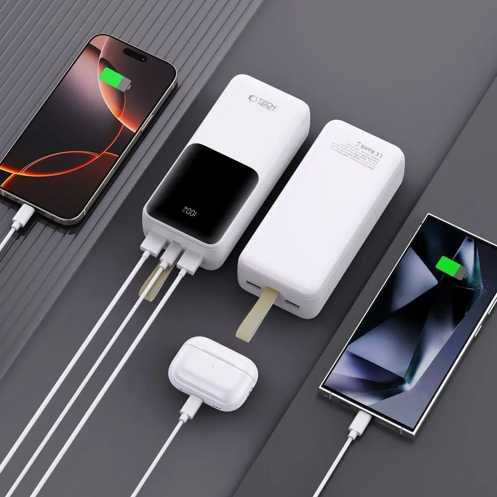 Hurtownia GSM - Powerbank Tech-Protect PB03 30000mAh 22.5W Bílá - THP3850 - {ean13} - Hurt