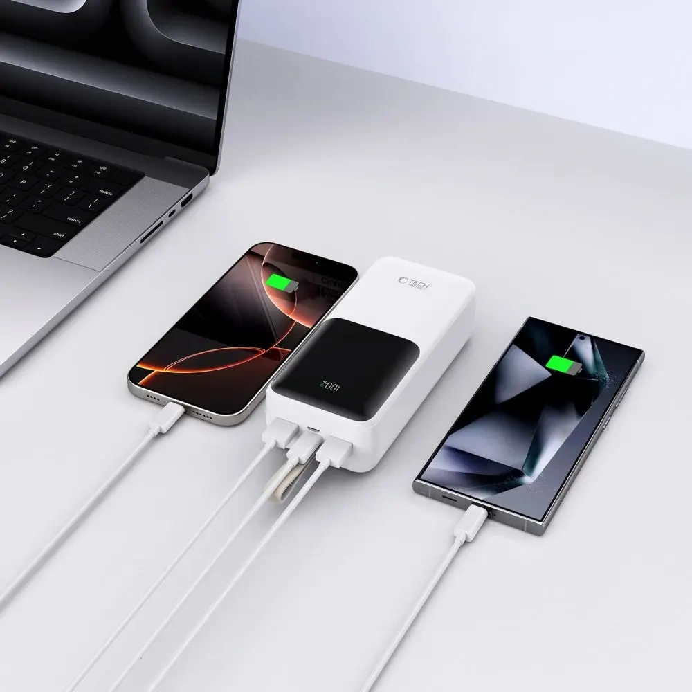 Hurtownia GSM - Powerbank Tech-Protect PB03 30000mAh 22.5W Bílá - THP3850 - {ean13} - Hurt