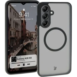 Hurtownia GSM - Etui s magnetickým kroužkem Bizon Case MatteO pro Samsung Galaxy A26 5G poloprůhledné s černým rámem - BIZ8214 - {ean13} - Hurt