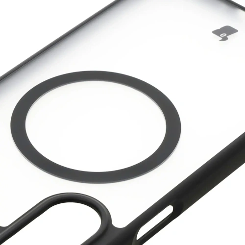 Etui z pierścieniem magnetycznym Bizon Case MatteO do Samsung Galaxy A26 5G półprzezroczyste z czarną ramką