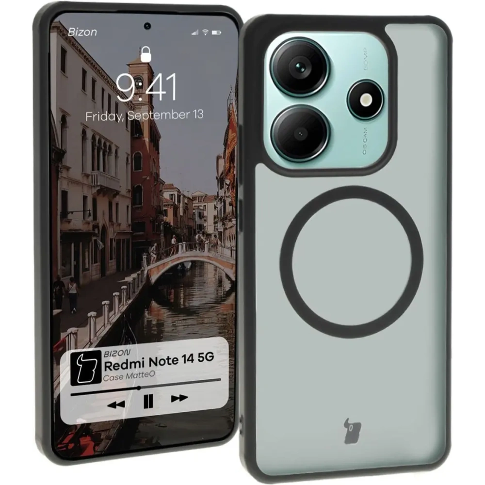 Hurtownia GSM - Bizon Case MatteO Xiaomi Redmi Note 14 5G áttetsző fekete kerettel - BIZ8220 - {ean13} - Hurt