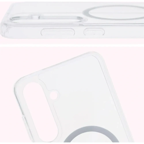 Etui z pierścieniem magnetycznym Bizon Case CrystalO do Samsung Galaxy S25+ Plus przezroczyste