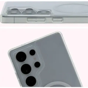 Etui z pierścieniem magnetycznym Bizon Case CrystalO do Samsung Galaxy S25 Ultra przezroczyste