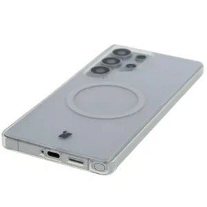 Etui z pierścieniem magnetycznym Bizon Case CrystalO do Samsung Galaxy S25 Ultra przezroczyste