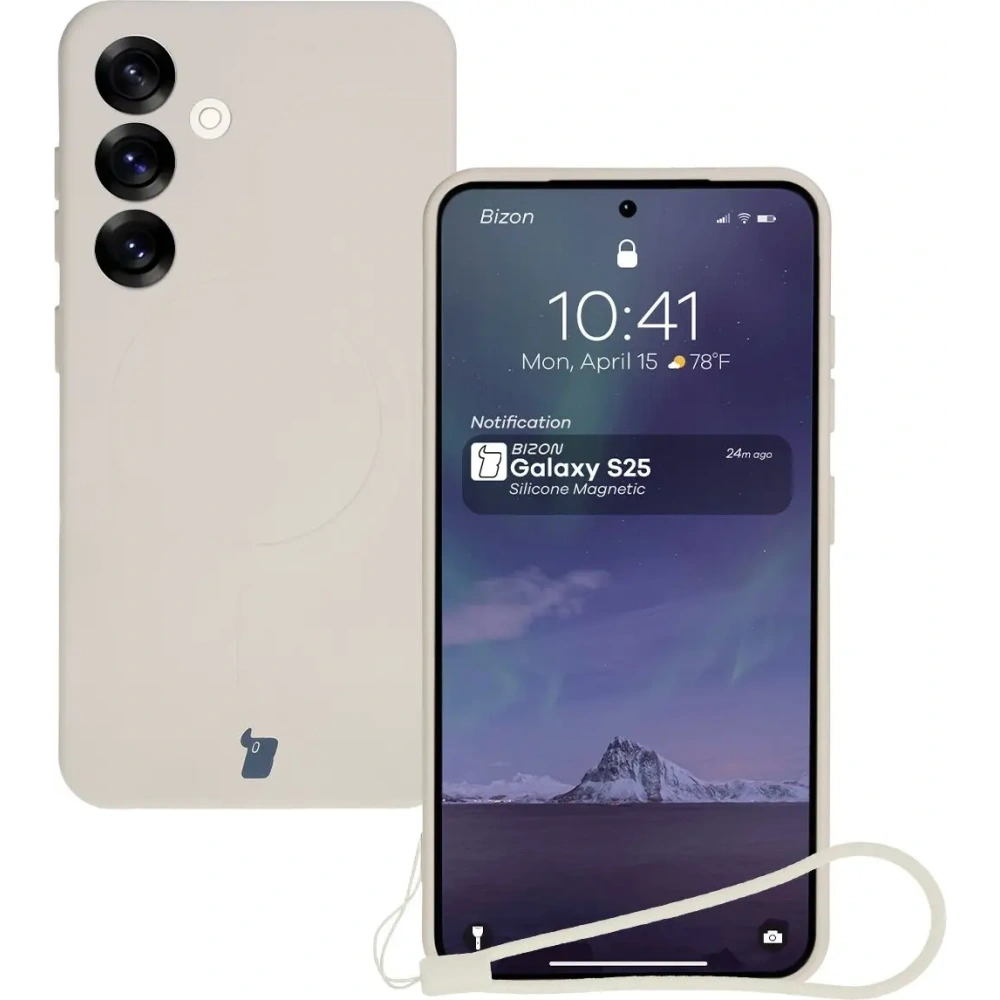Hurtownia GSM - Bizon Case Silicone Magnetic Samsung Galaxy S25 / S24 bej - BIZ8231 - {ean13} - Hurt