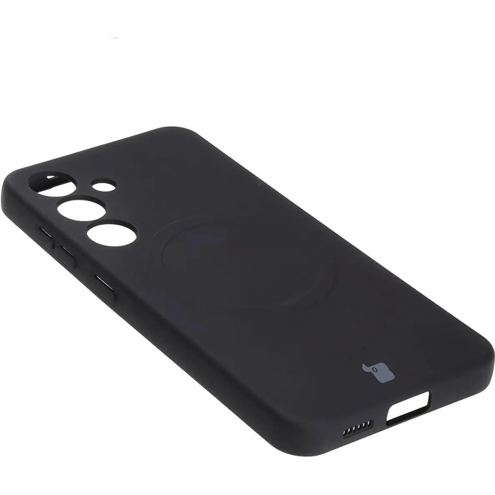 Hurtownia GSM - Silikonové pouzdro s magnetickým kroužkem Bizon Case Silicone Magnetic pro Samsung Galaxy S25 / S24 černé - BIZ8232 - {ean13} - Hurt