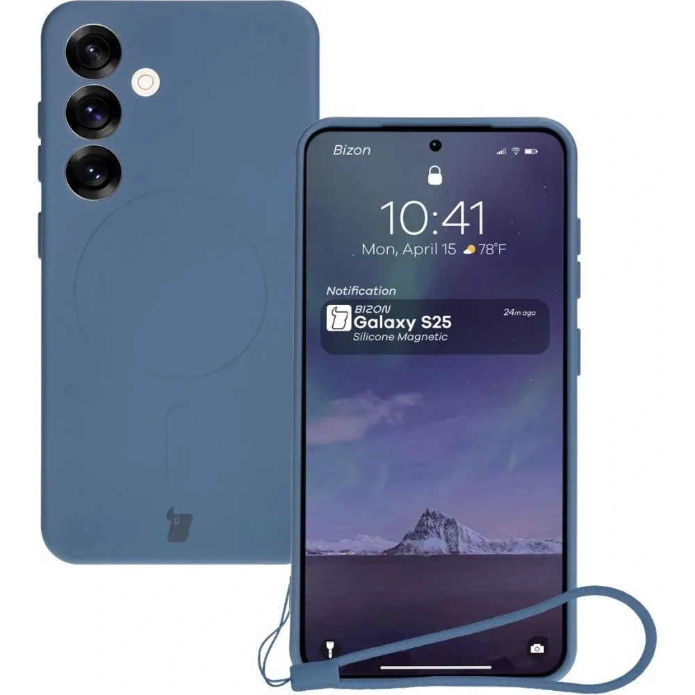 Hurtownia GSM - Bizon Case Silicone Magnetic Samsung Galaxy S25 / S24 albastru marin - BIZ8233 - {ean13} - Hurt