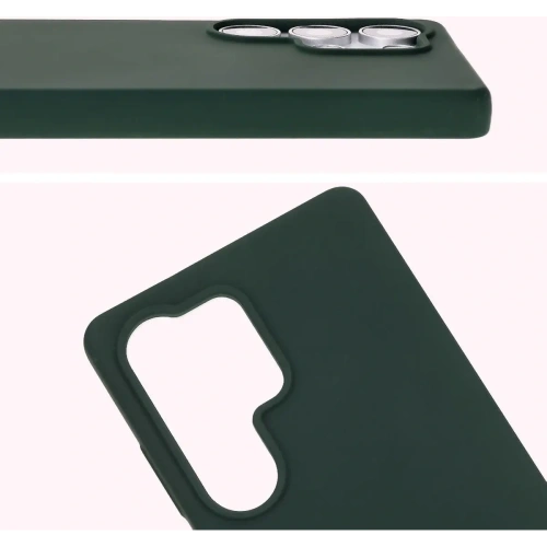 Silikonowe etui Bizon Soft Case do Samsung Galaxy S25 Ultra ciemnozielone