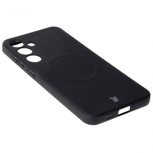 Silikonowe etui z pierścieniem magnetycznym Bizon Case Silicone Magnetic do Samsung Galaxy S25+ Plus / S24+ Plus czarne