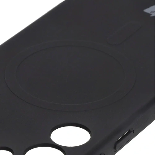 Silikonowe etui z pierścieniem magnetycznym Bizon Case Silicone Magnetic do Samsung Galaxy S25+ Plus / S24+ Plus czarne