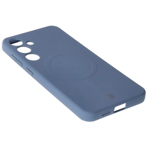 Silikonowe etui z pierścieniem magnetycznym Bizon Case Silicone Magnetic do Samsung Galaxy S25+ Plus / S24+ Plus granatowe