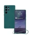 Silikonové pouzdro s magnetickým kroužkem Bizon Case Silicone Magnetic pro Samsung Galaxy S25 Ultra tmavě zelené