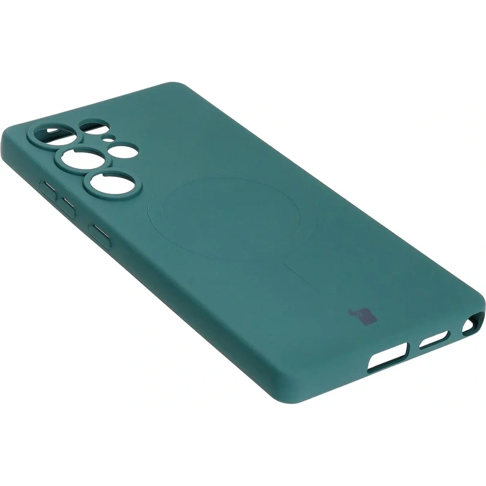 Hurtownia GSM - Silikonowe etui z pierścieniem magnetycznym Bizon Case Silicone Magnetic do Samsung Galaxy S25 Ultra ciemnozielone - BIZ8243 - {ean13} - Hurt