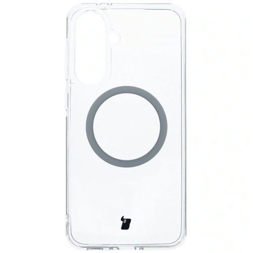 Etui z pierścieniem magnetycznym Bizon Case CrystalO do Samsung Galaxy A56 5G przezroczyste