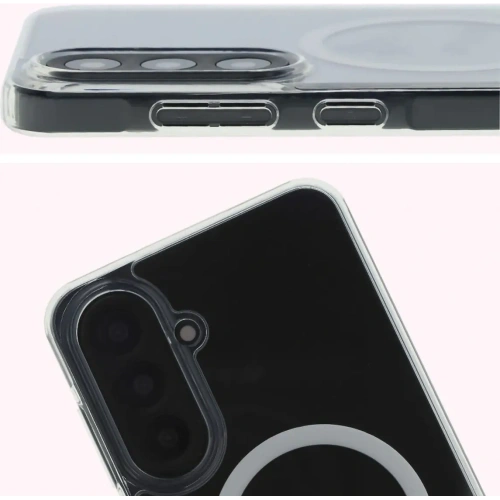 Etui z pierścieniem magnetycznym Bizon Case CrystalO do Samsung Galaxy A56 5G przezroczyste