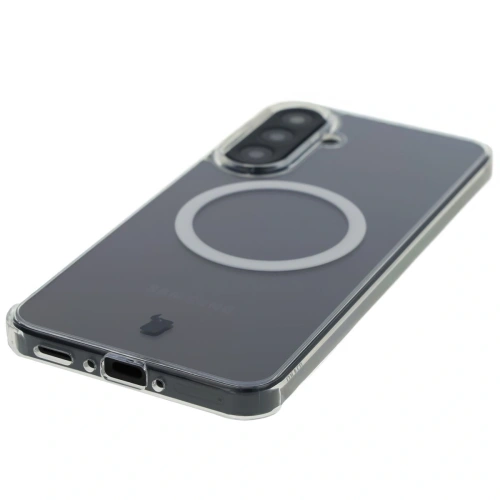 Etui z pierścieniem magnetycznym Bizon Case CrystalO do Samsung Galaxy A56 5G przezroczyste