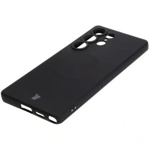 Silikonowe etui z pierścieniem magnetycznym Bizon Case Silicone Magnetic do Samsung Galaxy S25 Ultra czarne