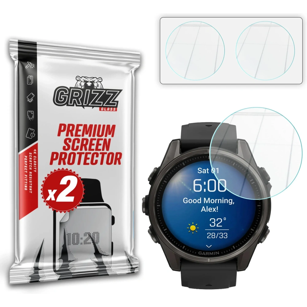 HybRIDNÍ sklo GrizzGlass HybridGlass pro Garmin Fenix 8 43mm
