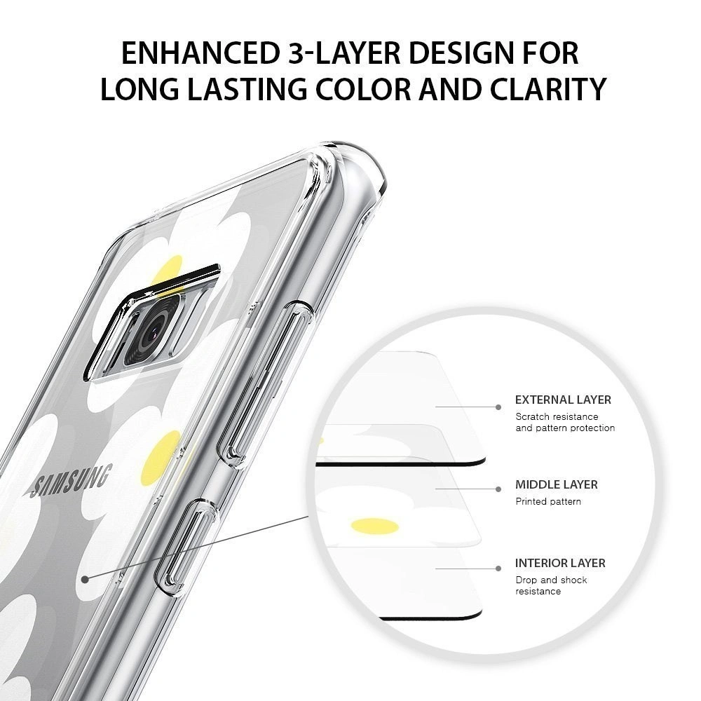 Hurtownia GSM - Etui Ringke Fusion Design Samsung Galaxy S8 Plus Bílé sedmikrásky - RGK483WHT - {ean13} - Hurt