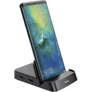 Hurtownia GSM - Stacja dokująca, HUB USB-C Baseus Mate Docking do smartfonów Huawei i Samsung, 15W (czarna) - BSU1433BLK - {ean13} - Hurt