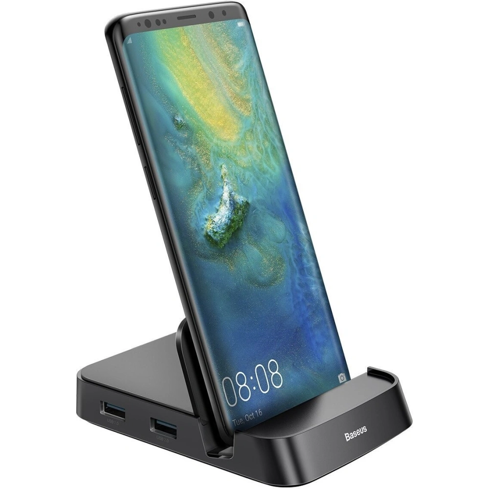 Hurtownia GSM - Stacja dokująca, HUB USB-C Baseus Mate Docking do smartfonów Huawei i Samsung, 15W (czarna) - BSU1433BLK - {ean13} - Hurt