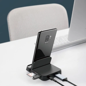 Hurtownia GSM - Stacja dokująca, HUB USB-C Baseus Mate Docking do smartfonów Huawei i Samsung, 15W (czarna) - BSU1433BLK - {ean13} - Hurt