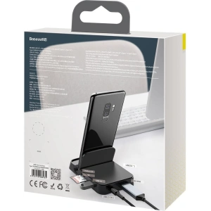 Hurtownia GSM - Stacja dokująca, HUB USB-C Baseus Mate Docking do smartfonów Huawei i Samsung, 15W (czarna) - BSU1433BLK - {ean13} - Hurt