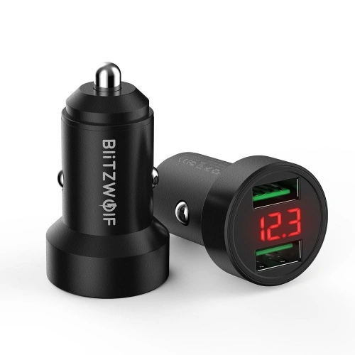 Ładowarka samochodowa Blitzwolf BW-SD6, 24W, QC3.0, Dual USB (czarna)