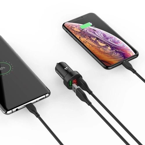 Ładowarka samochodowa Blitzwolf BW-SD6, 24W, QC3.0, Dual USB (czarna)