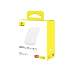 Hurtownia GSM - Powerbank magnetický Baseus Magnetic Mini 6000mAh 20W MagSafe (bílý) - BSU8921 - {ean13} - Hurt